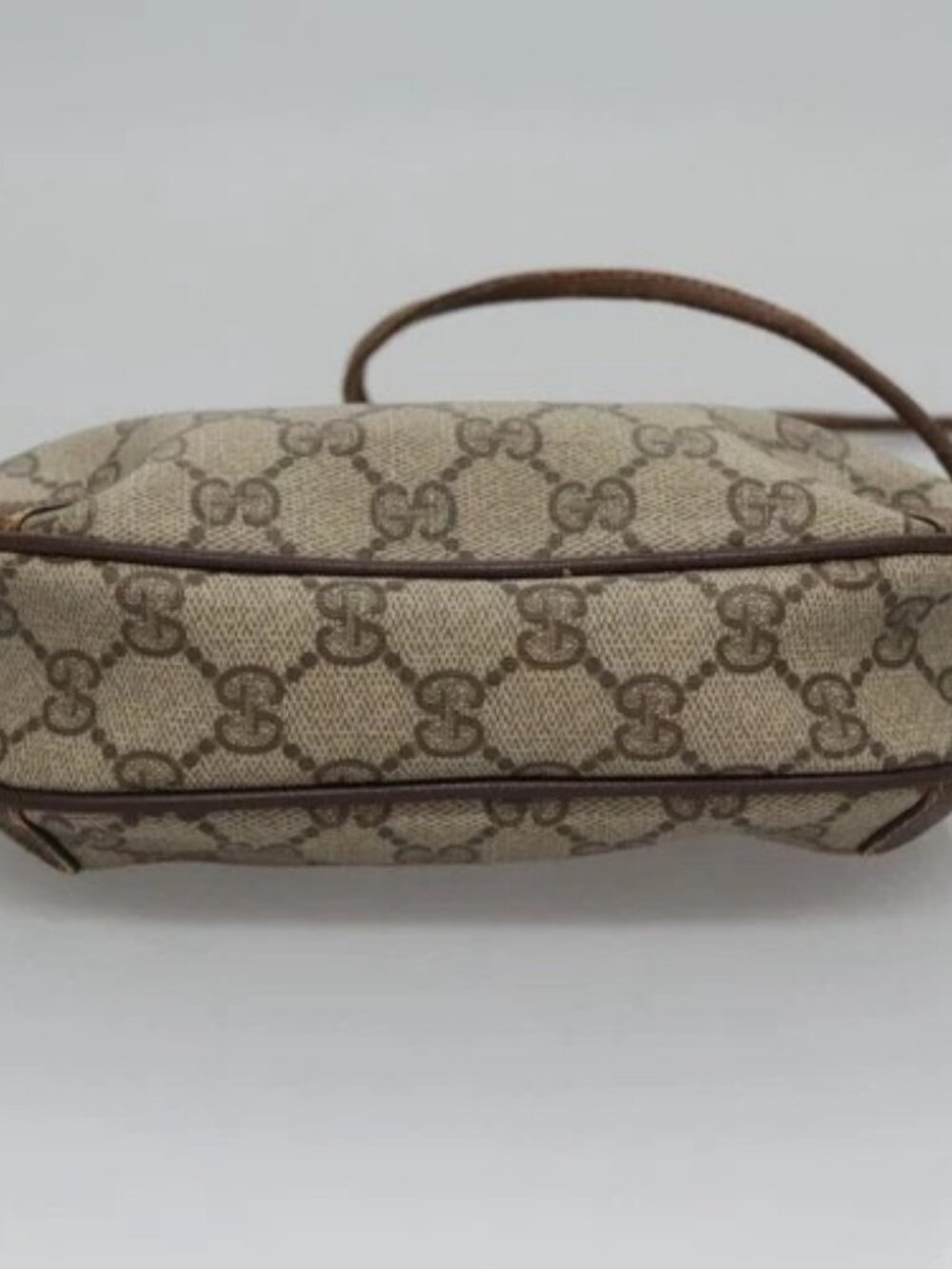 GUCCI GG Supreme Web Sherry Line Shoulder Bag PVC Beige Red Auth 99180 - Picture 5 of 15